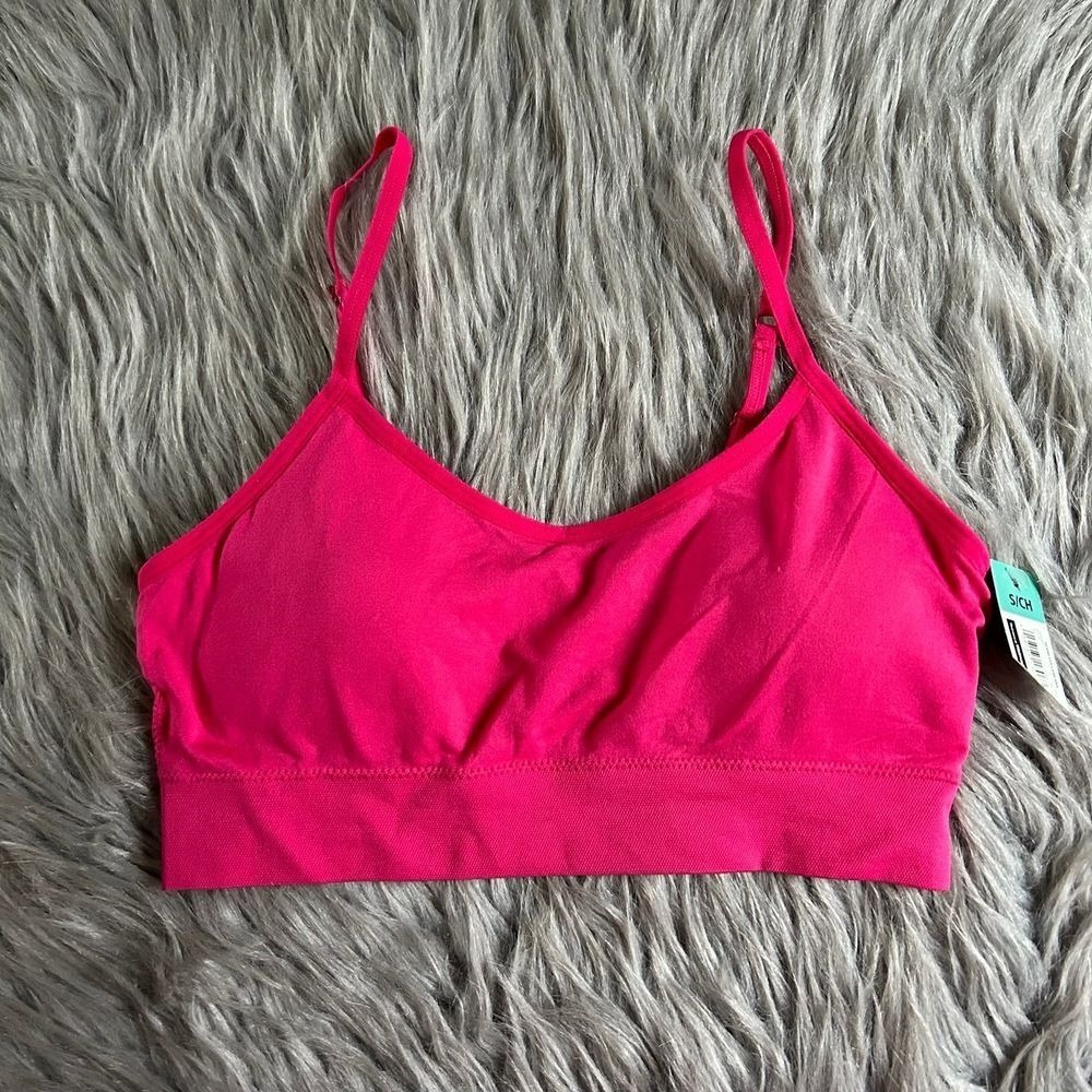 No Boundaries Wirefree Seamless Cami Bra Womens Juniors Size Small Pink Bralette